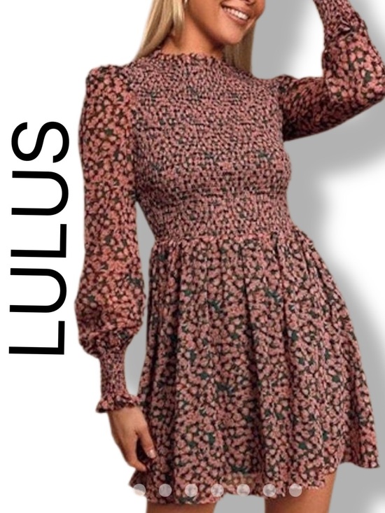 Lulus Dresses & Skirts - NWT Lulus Floral Forever Smocked Skater Dress - Pink & Green - Size M